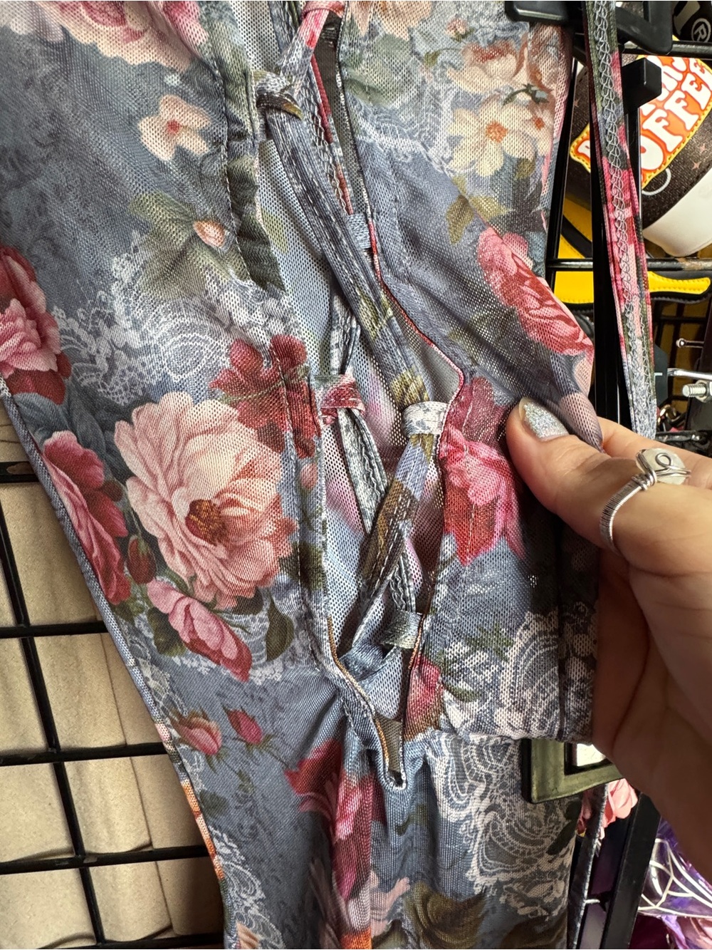NWT Current Mood Floral Mesh Wide-Leg Pants - Dolls Kill - Picture 7 of 12